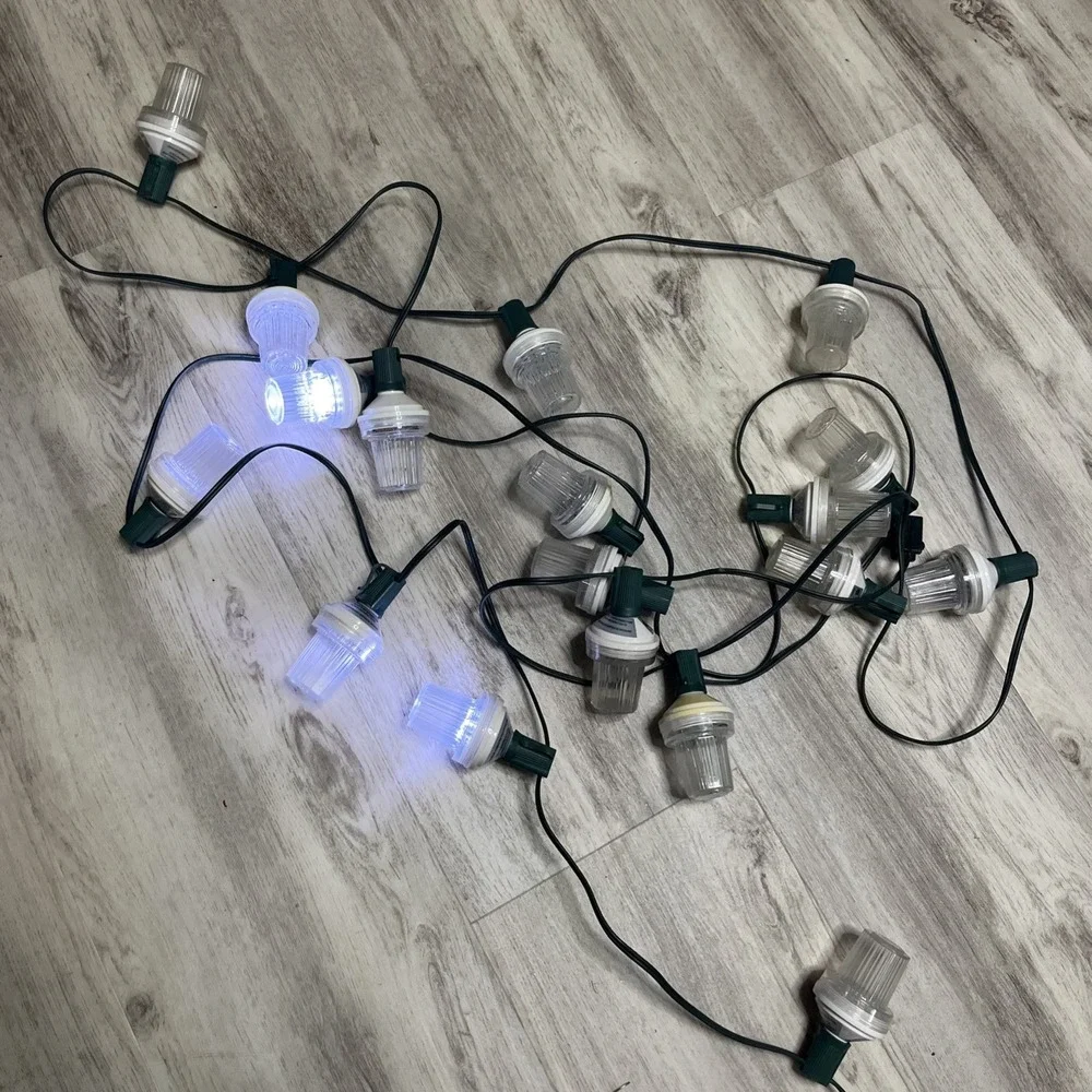 24 Pcs 120v Strobe C9 Christmas Lights‎ Outdoor Waterproof LED White